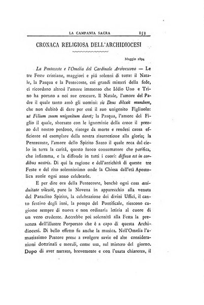 La Campania sacra monitore religioso mensile dell'Archidiocesi di Capua