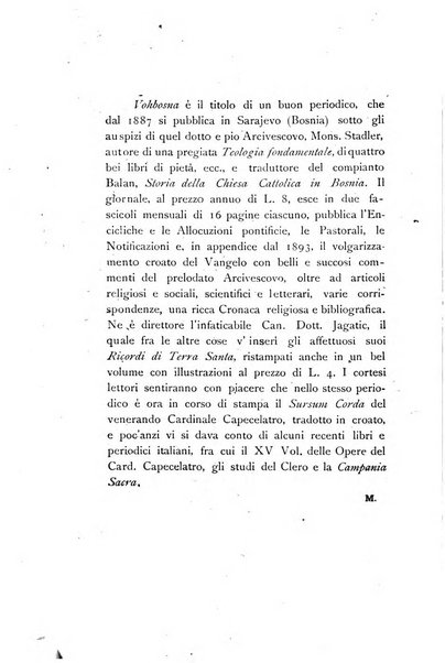 La Campania sacra monitore religioso mensile dell'Archidiocesi di Capua