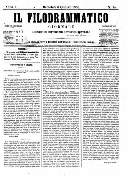 Il filodrammatico : giornale scientifico, letterario, artistico, teatrale : si pubblica tutti i mercoledi dall'Accademia filodrammatica romana