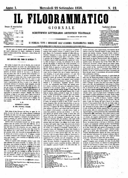 Il filodrammatico : giornale scientifico, letterario, artistico, teatrale : si pubblica tutti i mercoledi dall'Accademia filodrammatica romana