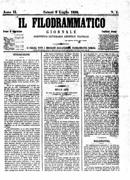 Il filodrammatico : giornale scientifico, letterario, artistico, teatrale : si pubblica tutti i mercoledi dall'Accademia filodrammatica romana