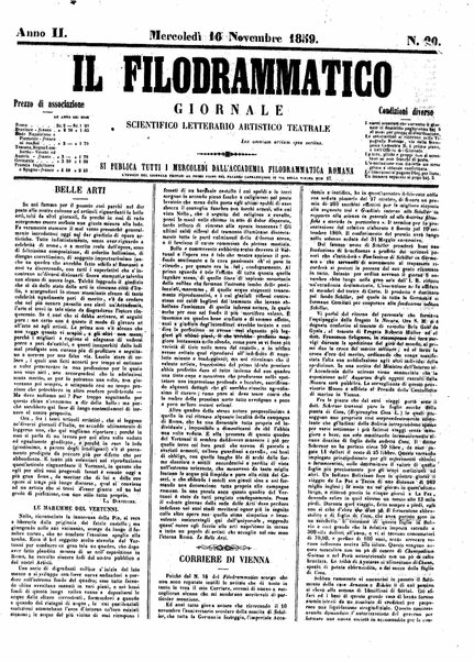 Il filodrammatico : giornale scientifico, letterario, artistico, teatrale : si pubblica tutti i mercoledi dall'Accademia filodrammatica romana