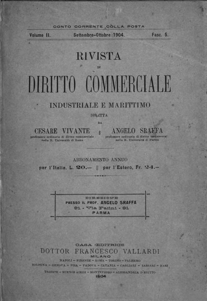 Rivista di diritto commerciale industriale e marittimo