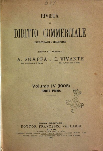 Rivista di diritto commerciale industriale e marittimo