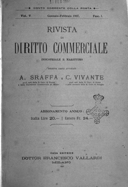 Rivista di diritto commerciale industriale e marittimo