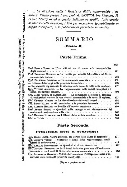 Rivista di diritto commerciale industriale e marittimo