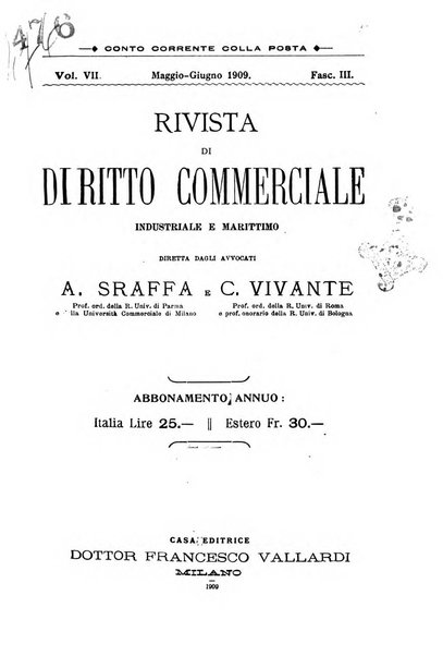 Rivista di diritto commerciale industriale e marittimo