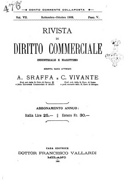 Rivista di diritto commerciale industriale e marittimo