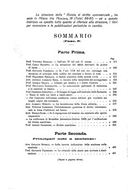 Rivista di diritto commerciale industriale e marittimo