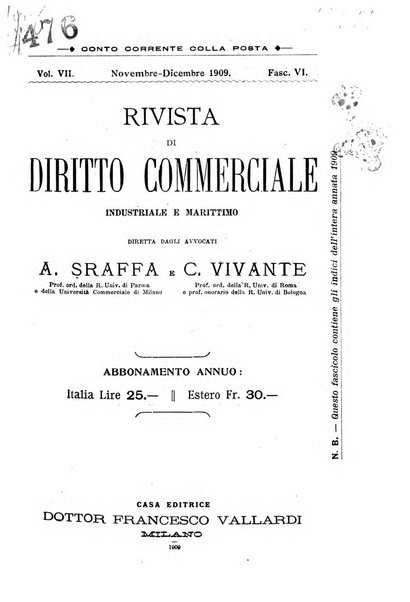 Rivista di diritto commerciale industriale e marittimo