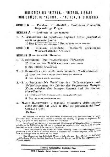 Metron rivista internazionale di statistica