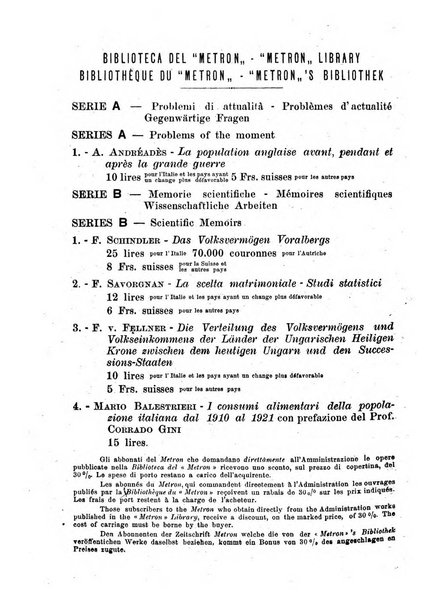 Metron rivista internazionale di statistica