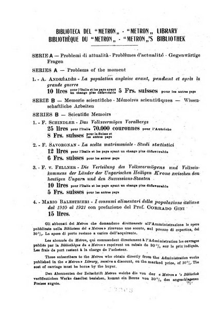 Metron rivista internazionale di statistica