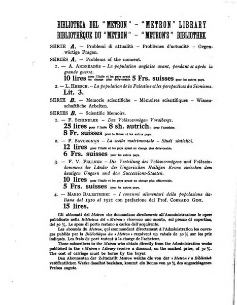 Metron rivista internazionale di statistica