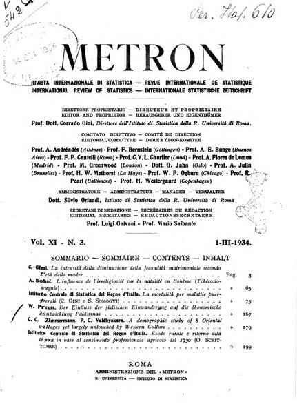 Metron rivista internazionale di statistica