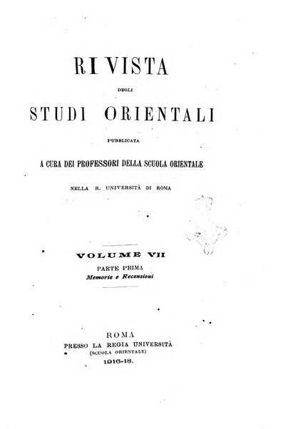 Rivista degli studi orientali