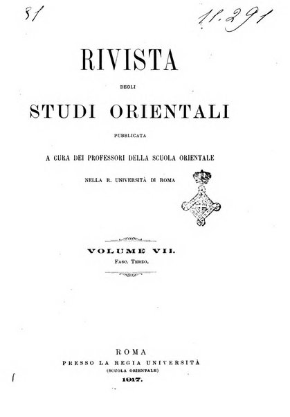 Rivista degli studi orientali