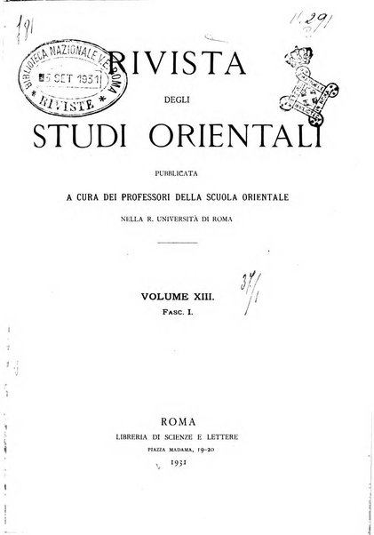 Rivista degli studi orientali