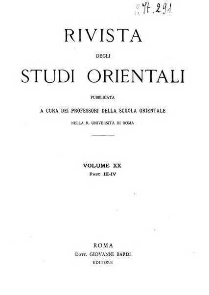 Rivista degli studi orientali