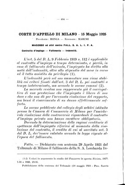 Il diritto fallimentare e delle società commerciali rivista di dottrina e giurisprudenza