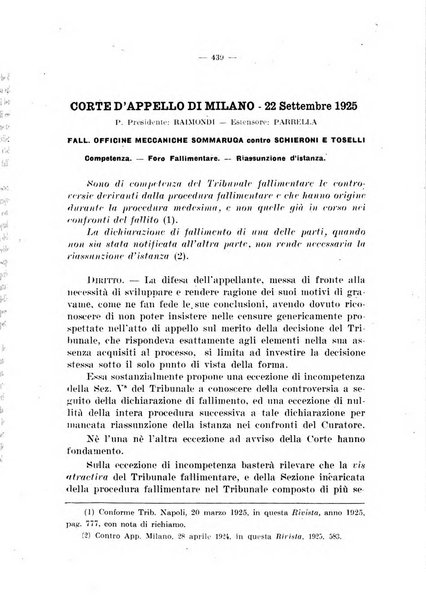 Il diritto fallimentare e delle società commerciali rivista di dottrina e giurisprudenza