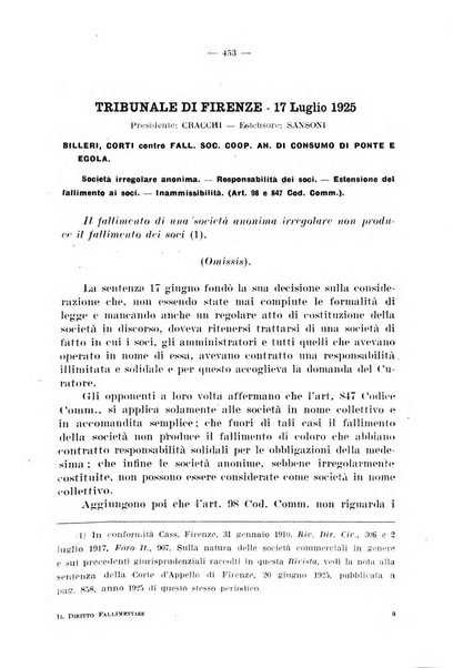 Il diritto fallimentare e delle società commerciali rivista di dottrina e giurisprudenza