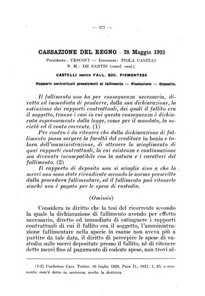 Il diritto fallimentare e delle società commerciali rivista di dottrina e giurisprudenza