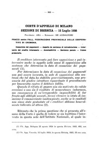 Il diritto fallimentare e delle società commerciali rivista di dottrina e giurisprudenza