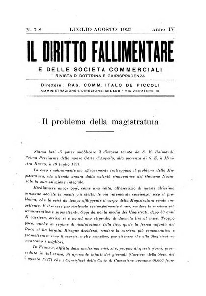 Il diritto fallimentare e delle società commerciali rivista di dottrina e giurisprudenza