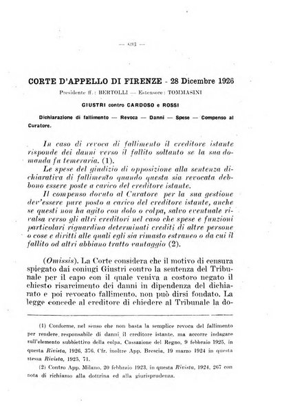 Il diritto fallimentare e delle società commerciali rivista di dottrina e giurisprudenza