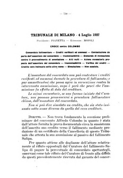 Il diritto fallimentare e delle società commerciali rivista di dottrina e giurisprudenza