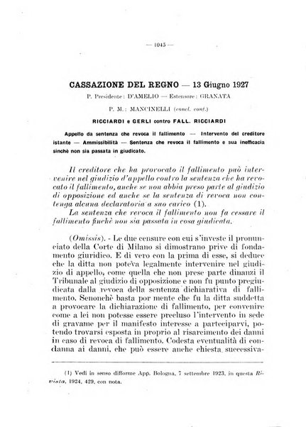 Il diritto fallimentare e delle società commerciali rivista di dottrina e giurisprudenza