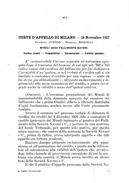 Il diritto fallimentare e delle società commerciali rivista di dottrina e giurisprudenza