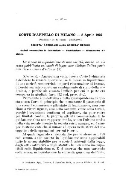 Il diritto fallimentare e delle società commerciali rivista di dottrina e giurisprudenza