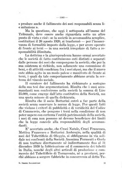 Il diritto fallimentare e delle società commerciali rivista di dottrina e giurisprudenza