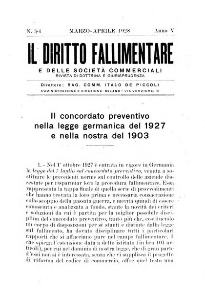 Il diritto fallimentare e delle società commerciali rivista di dottrina e giurisprudenza