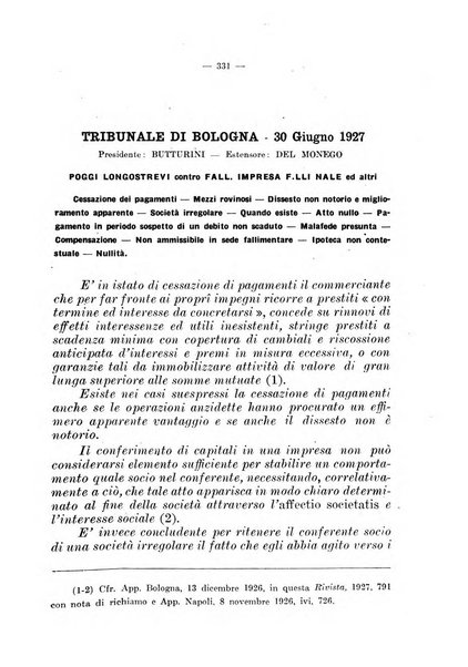 Il diritto fallimentare e delle società commerciali rivista di dottrina e giurisprudenza