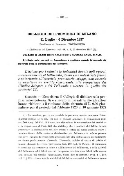 Il diritto fallimentare e delle società commerciali rivista di dottrina e giurisprudenza