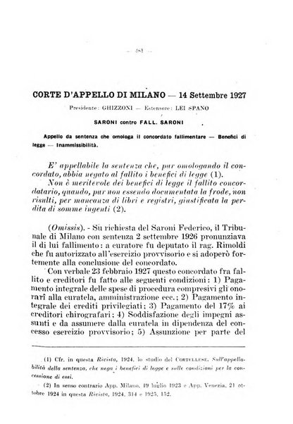 Il diritto fallimentare e delle società commerciali rivista di dottrina e giurisprudenza