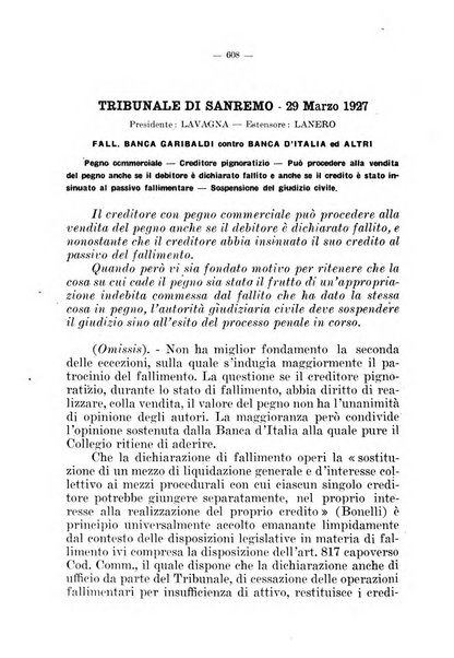 Il diritto fallimentare e delle società commerciali rivista di dottrina e giurisprudenza