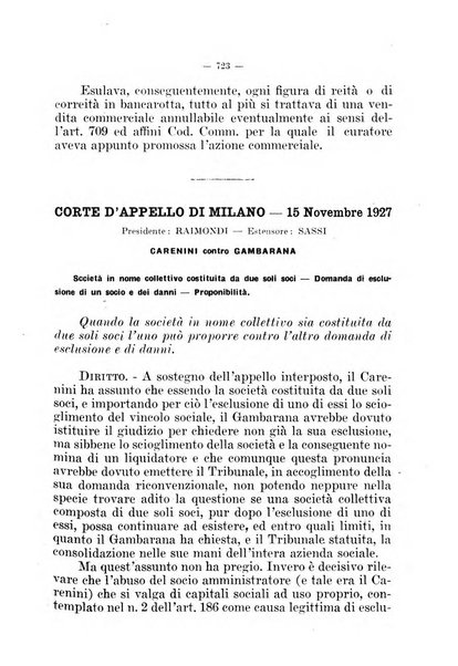 Il diritto fallimentare e delle società commerciali rivista di dottrina e giurisprudenza