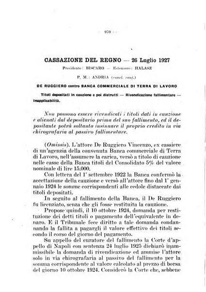 Il diritto fallimentare e delle società commerciali rivista di dottrina e giurisprudenza