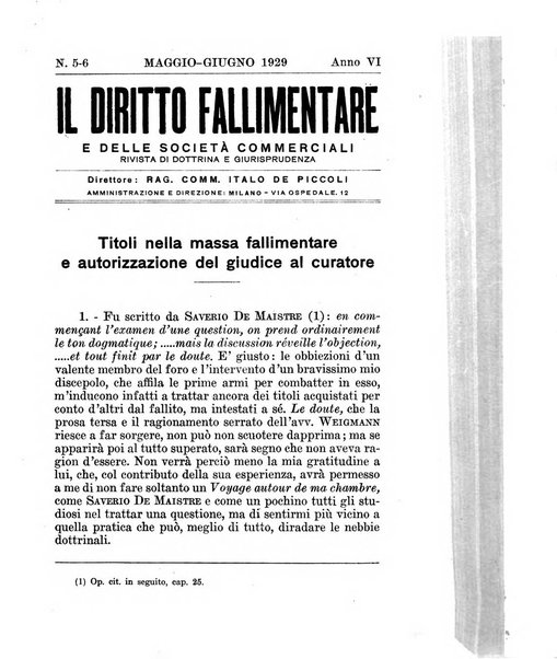 Il diritto fallimentare e delle società commerciali rivista di dottrina e giurisprudenza