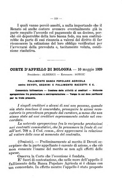 Il diritto fallimentare e delle società commerciali rivista di dottrina e giurisprudenza