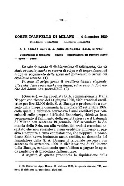 Il diritto fallimentare e delle società commerciali rivista di dottrina e giurisprudenza