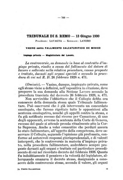 Il diritto fallimentare e delle società commerciali rivista di dottrina e giurisprudenza