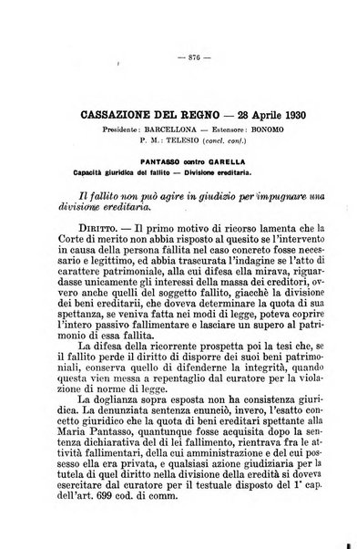 Il diritto fallimentare e delle società commerciali rivista di dottrina e giurisprudenza