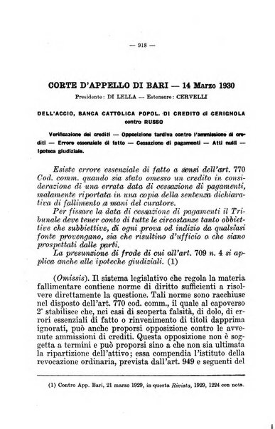 Il diritto fallimentare e delle società commerciali rivista di dottrina e giurisprudenza