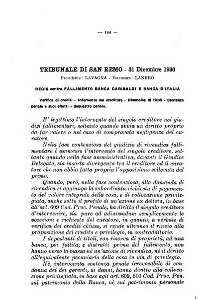 Il diritto fallimentare e delle società commerciali rivista di dottrina e giurisprudenza