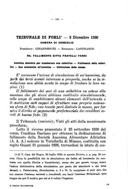 Il diritto fallimentare e delle società commerciali rivista di dottrina e giurisprudenza